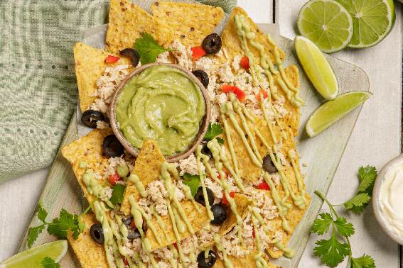 Nachos con guacamole