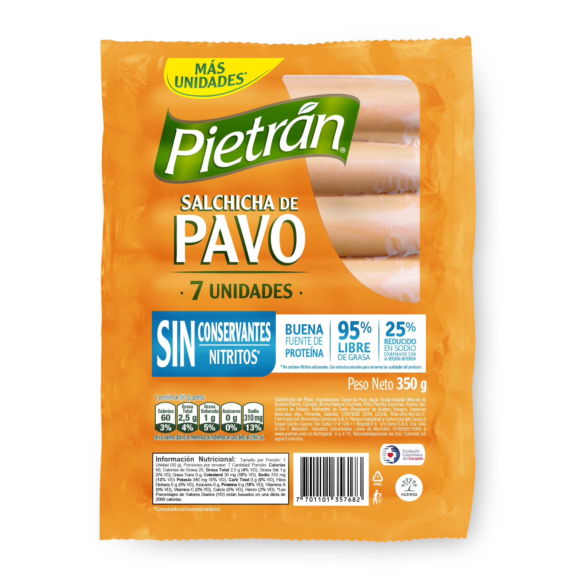 Salchicha Pietrán de Pavo