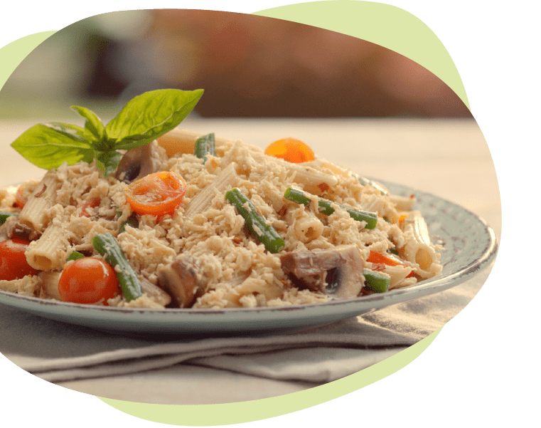 Pasta con Veggie Desmechado Pietrán y hongos